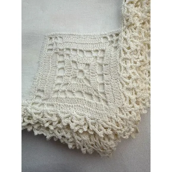 8 sets of Napkins white cream crochet linen embroidered - Picture 2 of 16